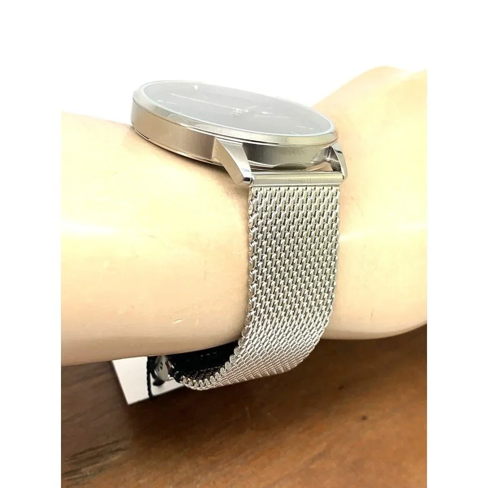 Tommy Hilfiger Men's Watch 1791842 Black Dial Quartz Silver Steel Mesh B…